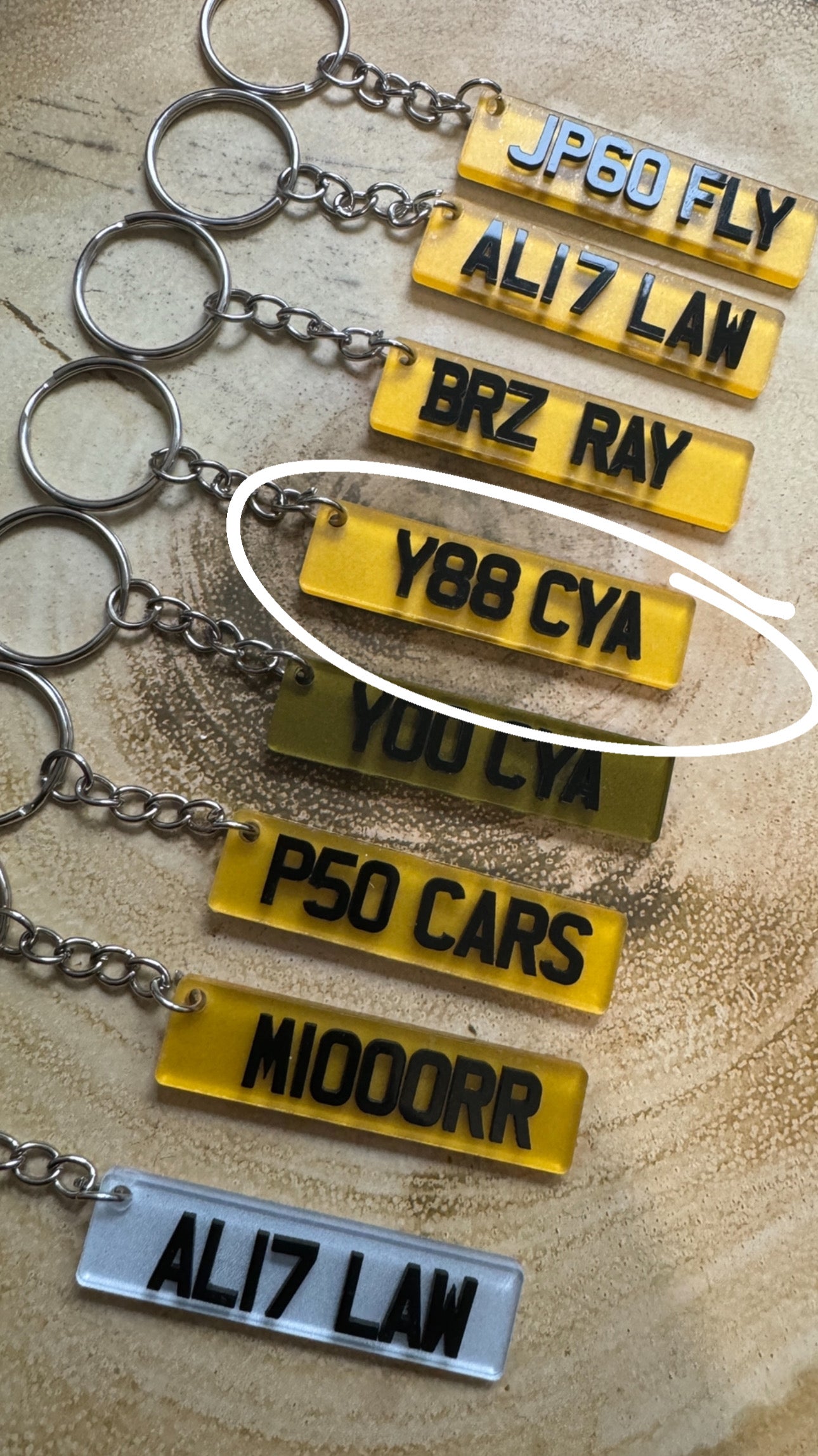 Tiny Number Plate Key Ring