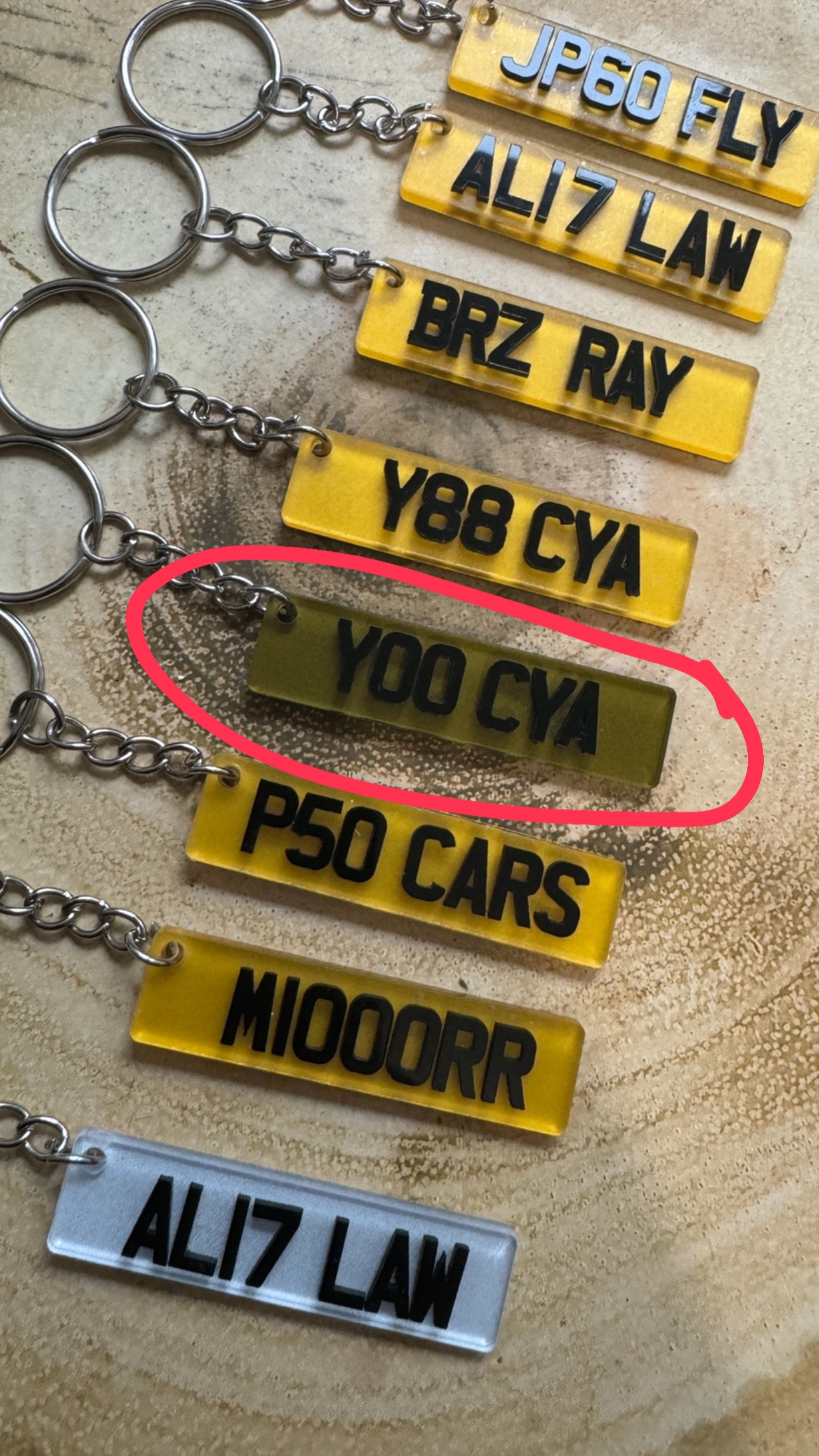 Tiny Number Plate Key Ring