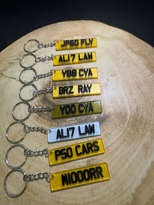 Tiny Number Plate Key Ring