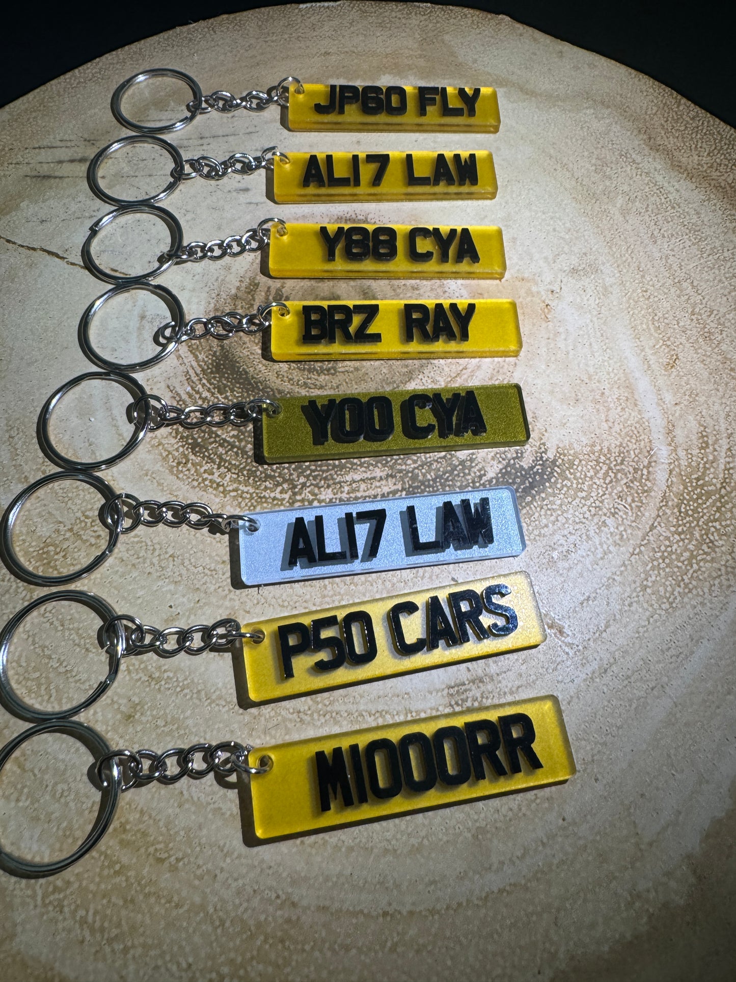 Tiny Number Plate Key Ring